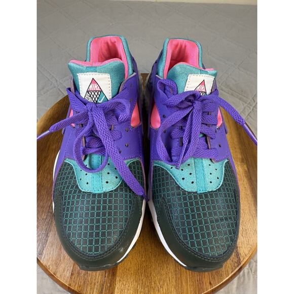 Nike Huarache Run Ultra Now Big Kids BQ7096-300 Green Grape Pink Shoes Youth 5 - Picture 4 of 11